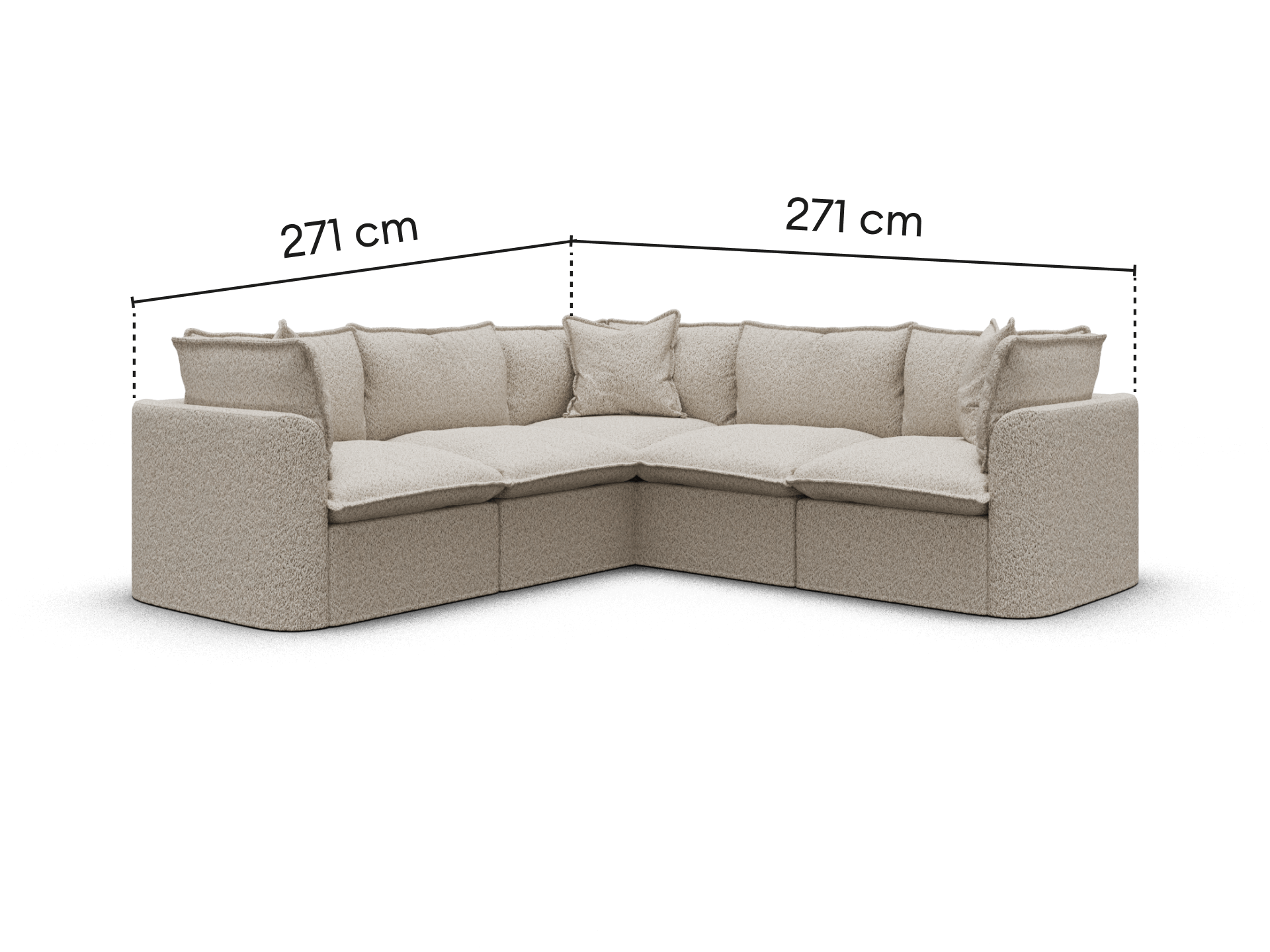 Tamarama Modular Sofa - Regular / 5 Sections / Aussie Latte (Luxe)