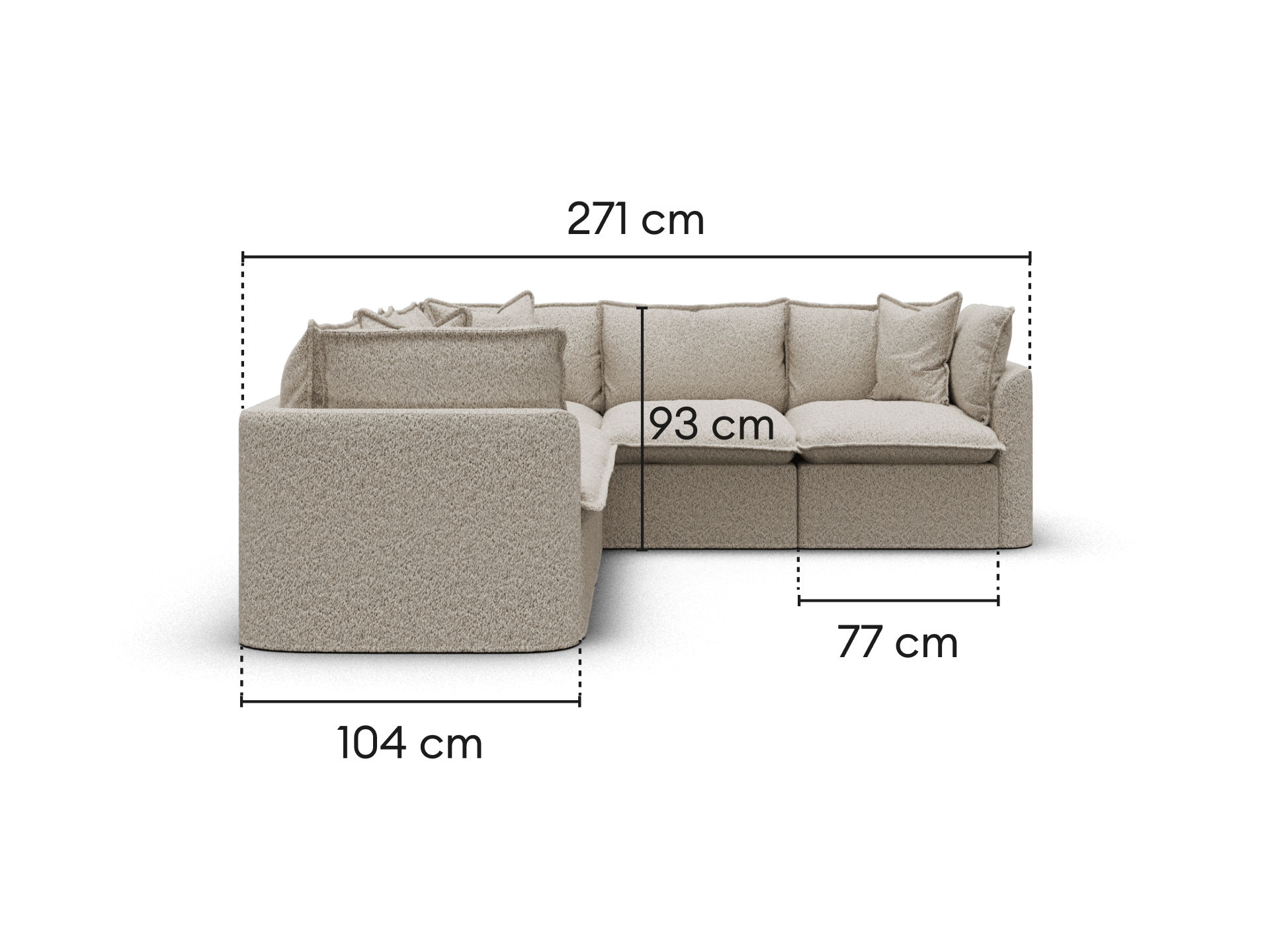 Tamarama Modular Sofa - Regular / 5 Sections / Aussie Latte (Luxe)