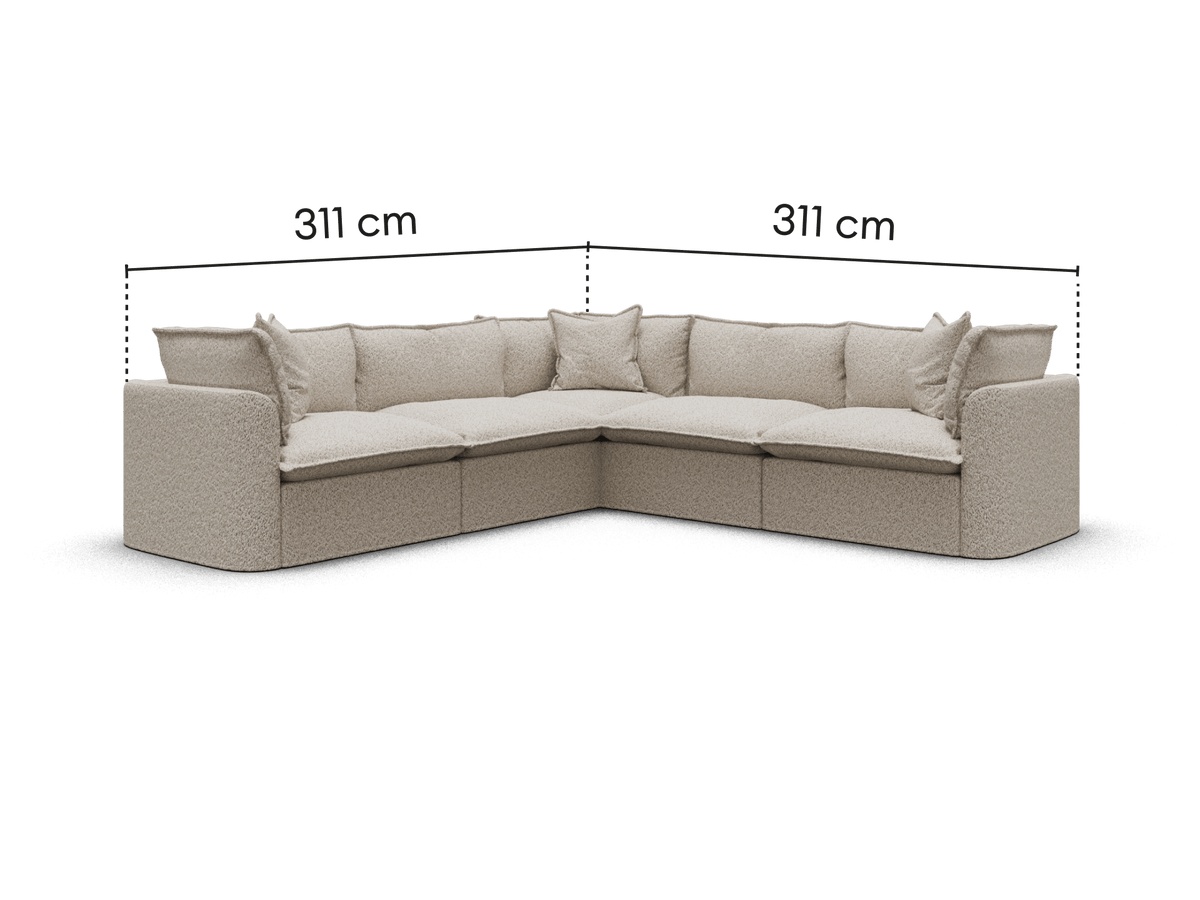 Tamarama Modular Sofa - 5 Sections / Extra Wide / Aussie Latte (Luxe)