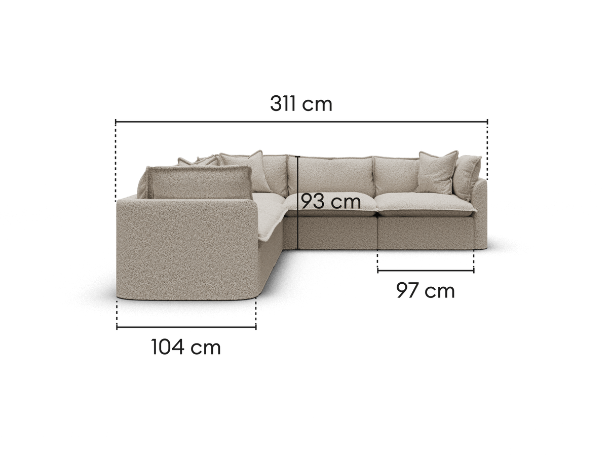 Tamarama Modular Sofa - 5 Sections / Extra Wide / Aussie Latte (Luxe)