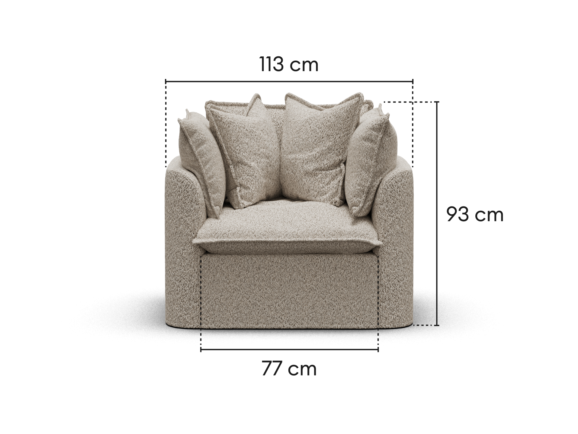 Tamarama Modular Armchair - Regular / Aussie Latte (Luxe)