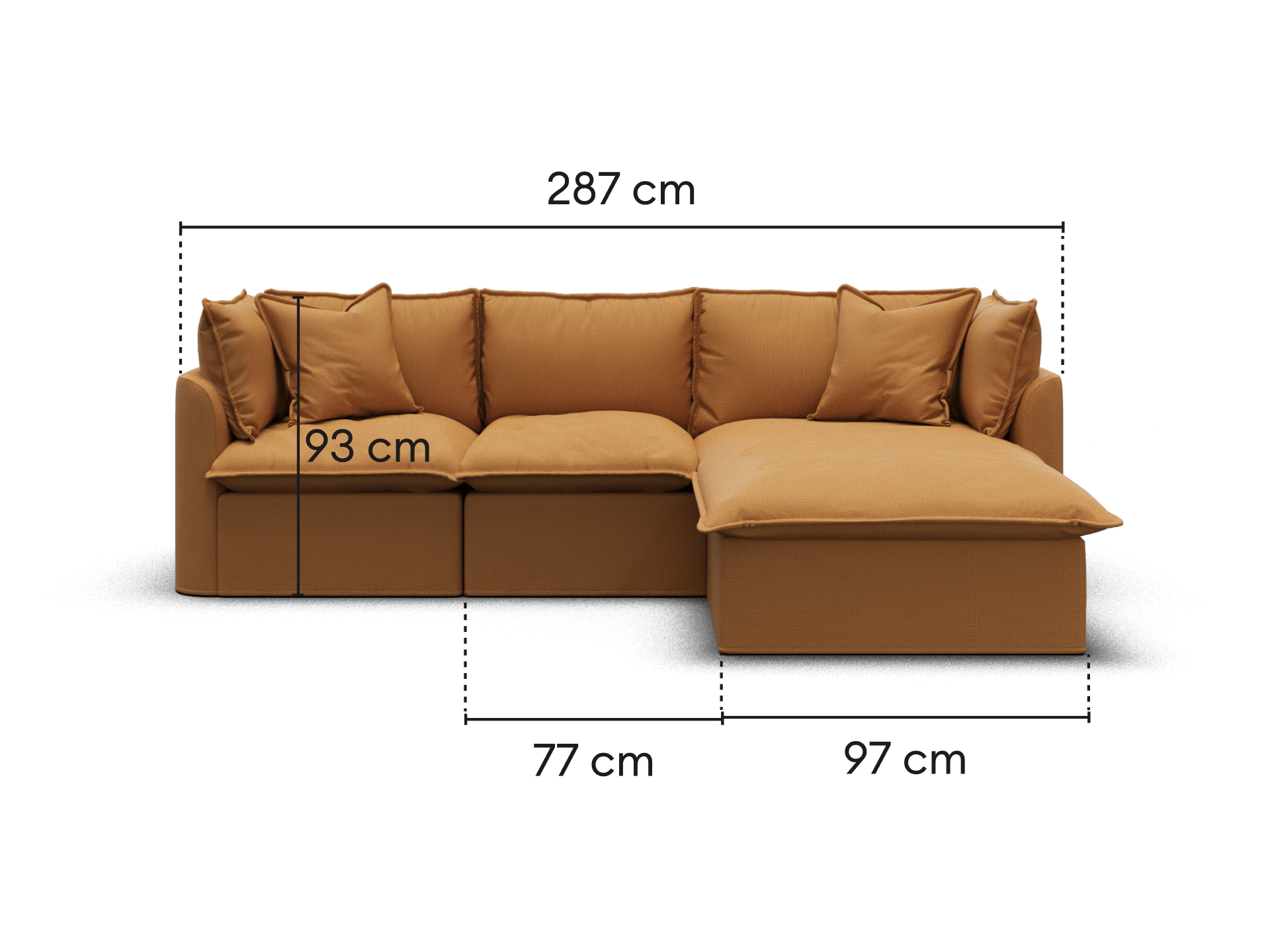 Tamarama Modular Sofa - Regular / 3 Sections / Bronzed Aussie