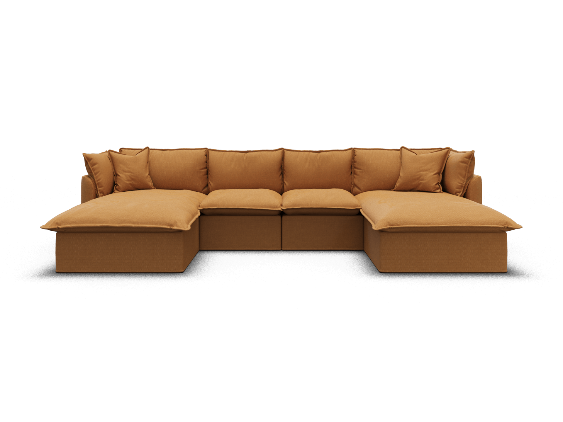 Tamarama Modular Sofa - Regular / 4 Sections with 2 Chaises / Bronzed Aussie