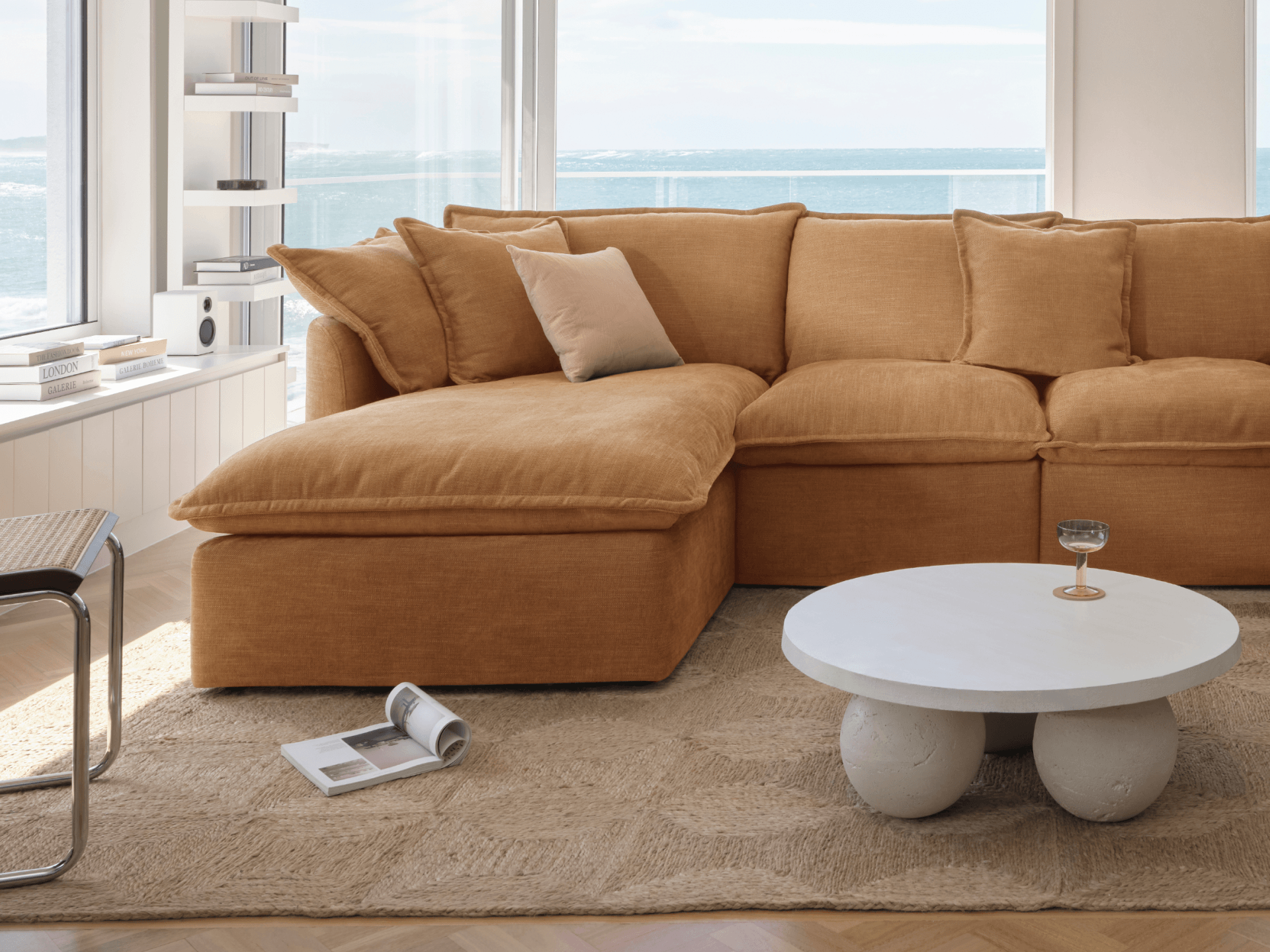 Tamarama Modular Sofa - Regular / 4 Sections with 2 Chaises / Bronzed Aussie