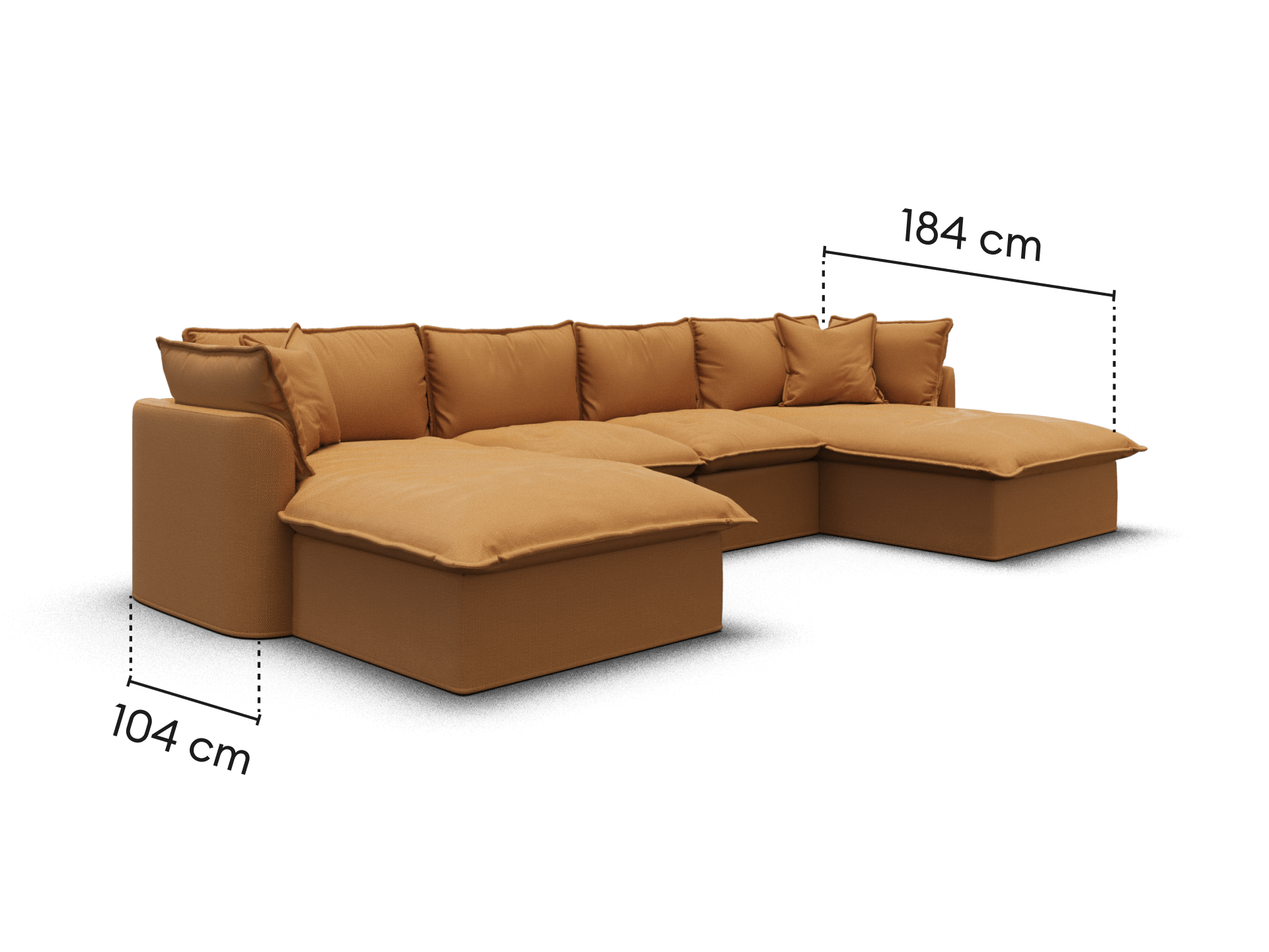 Tamarama Modular Sofa - Regular / 4 Sections with 2 Chaises / Bronzed Aussie