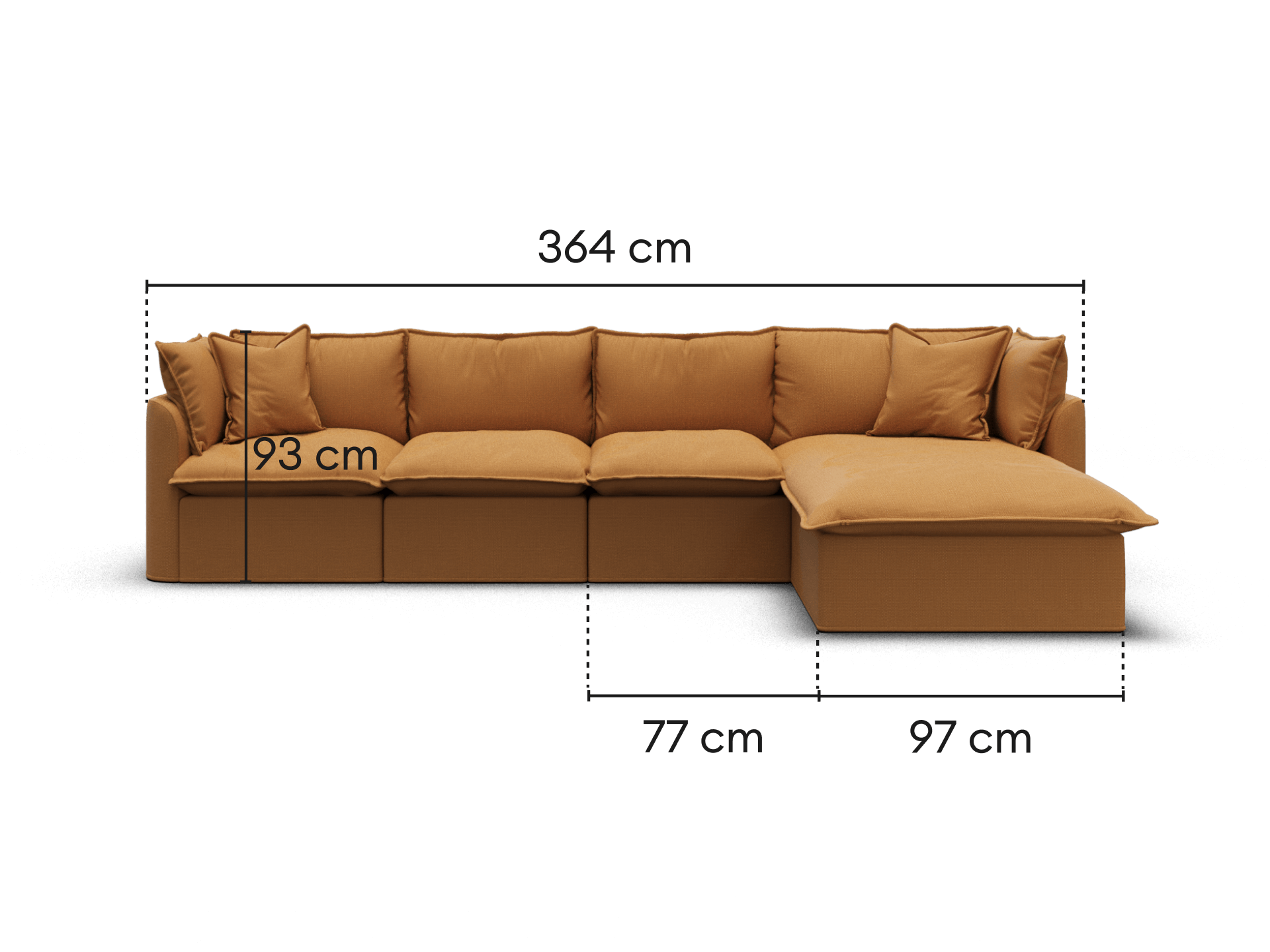 Tamarama Modular Sofa - 4 Sections / Regular / Bronzed Aussie
