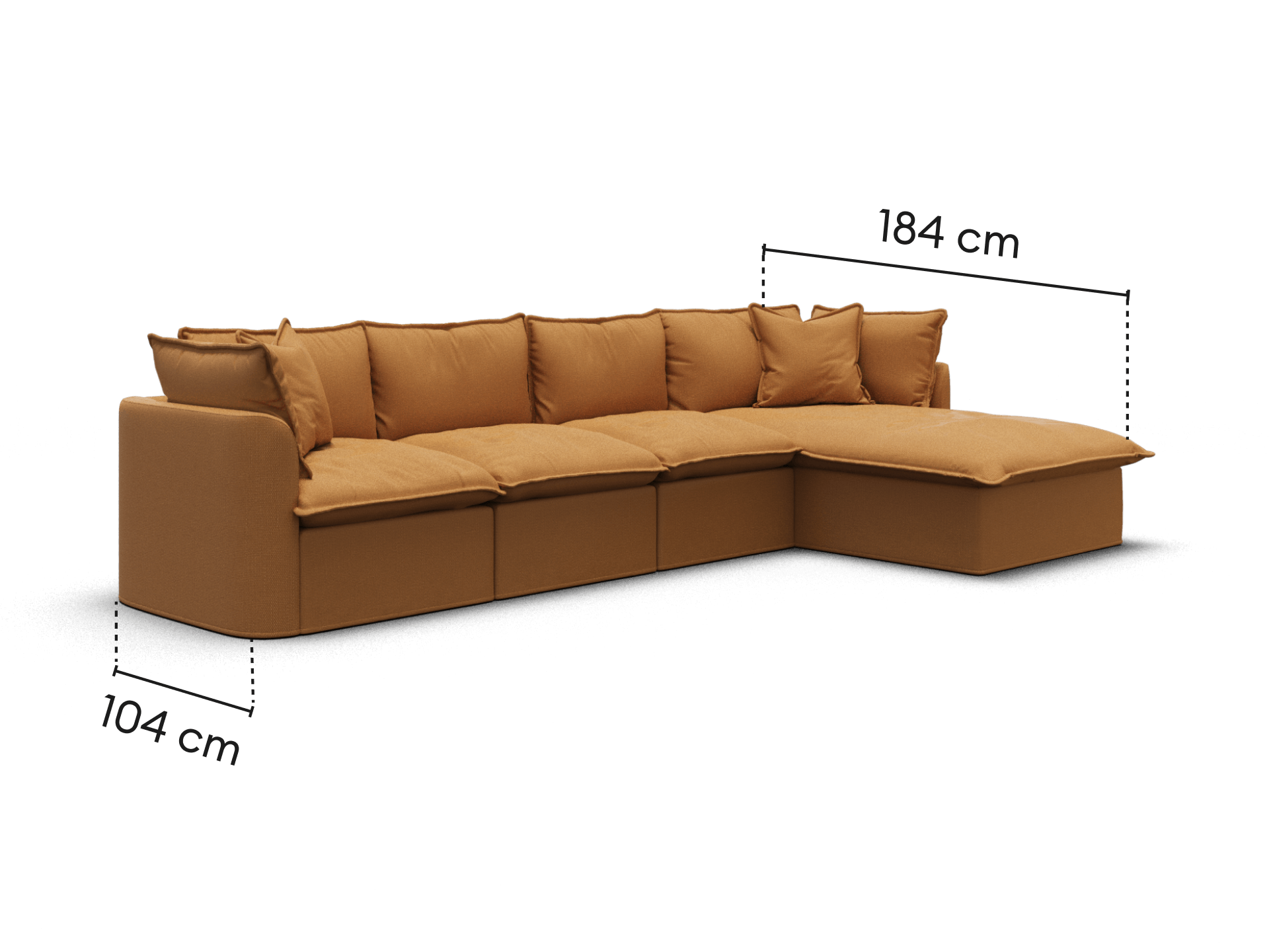 Tamarama Modular Sofa - 4 Sections / Regular / Bronzed Aussie