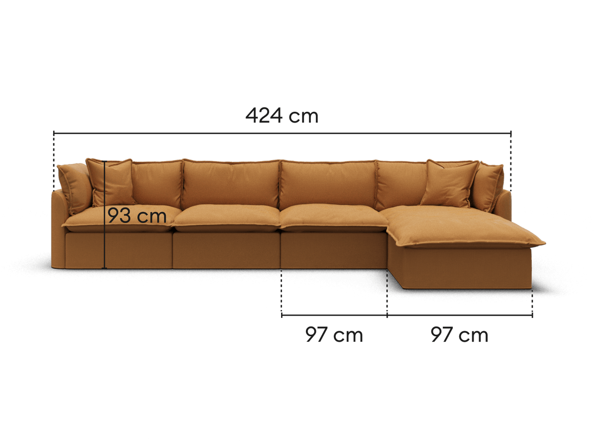 Tamarama Modular Sofa - 4 Sections / Extra Wide / Bronzed Aussie