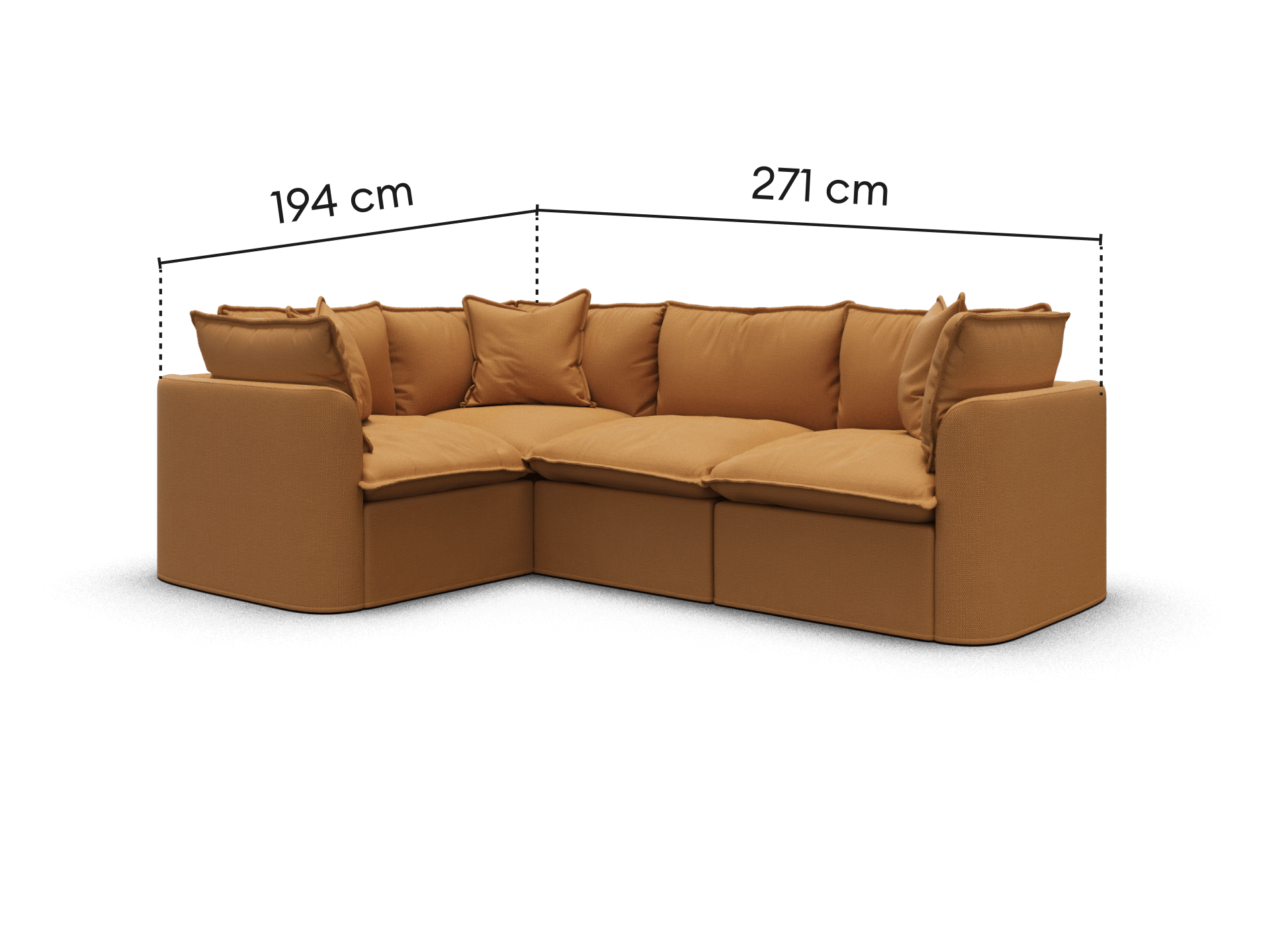 Tamarama Modular Sofa - Regular / 4 Sections / Bronzed Aussie