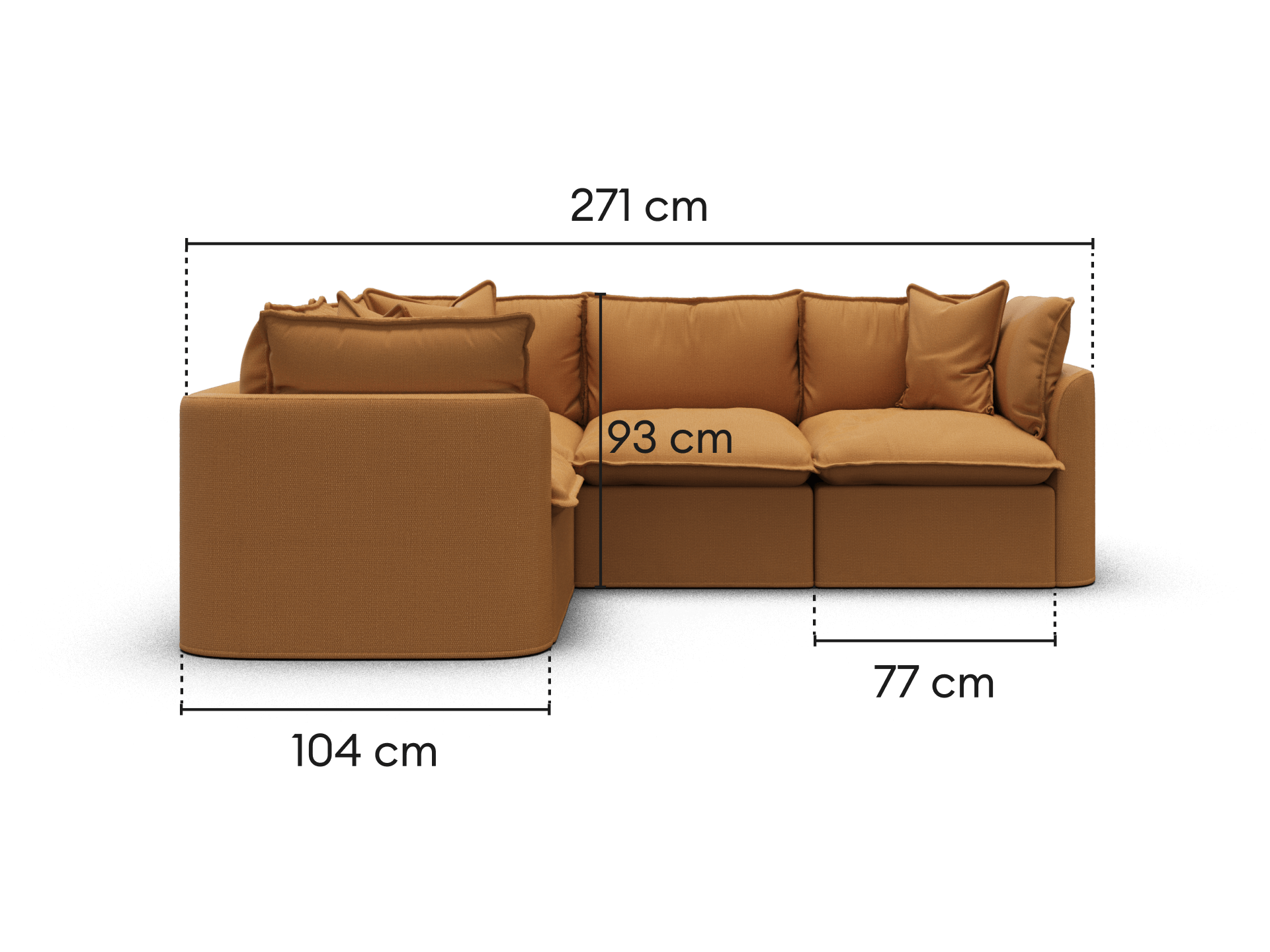 Tamarama Modular Sofa - Regular / 4 Sections / Bronzed Aussie