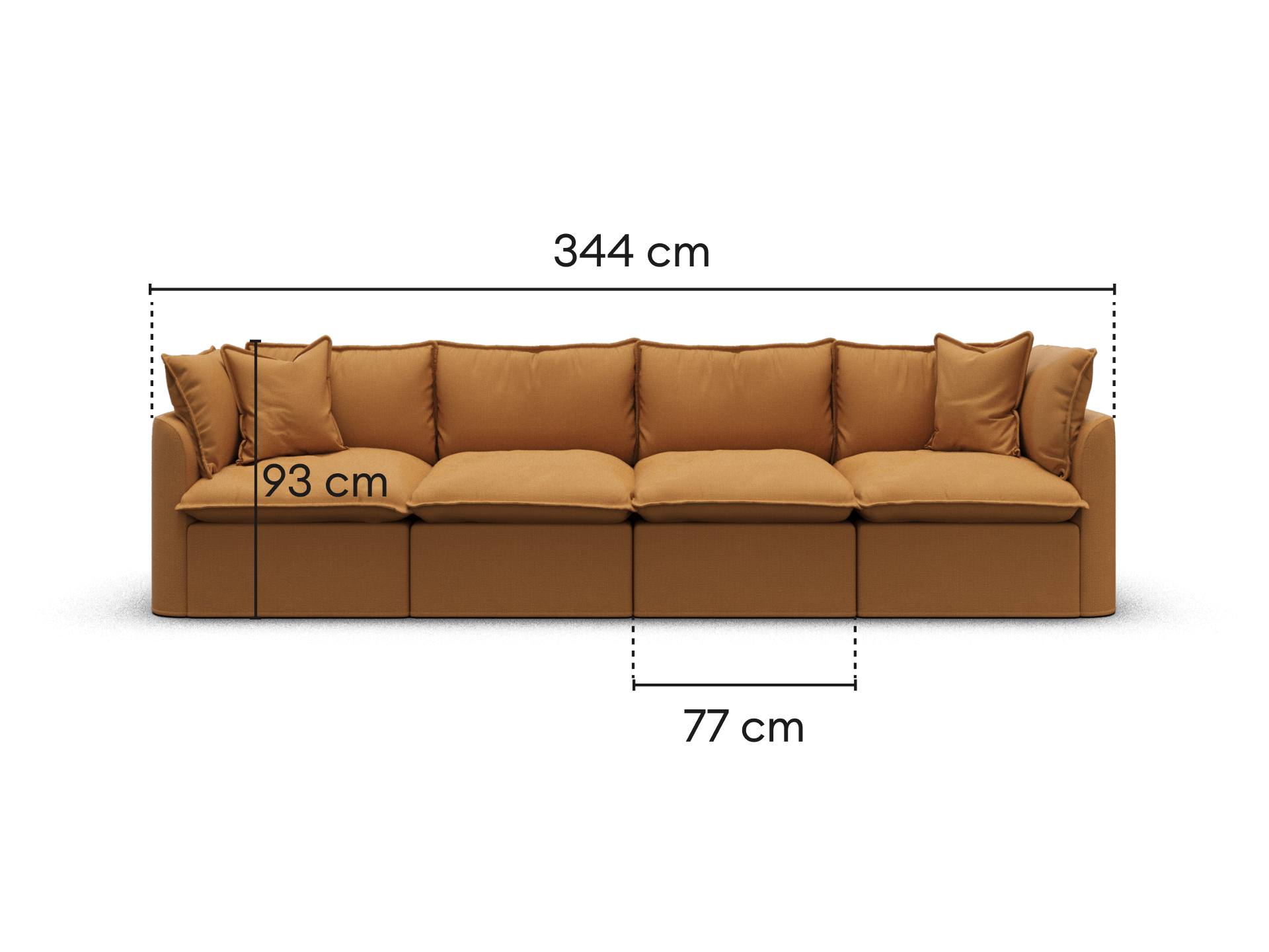 Tamarama Modular Sofa - 4 Sections / Regular / Bronzed Aussie