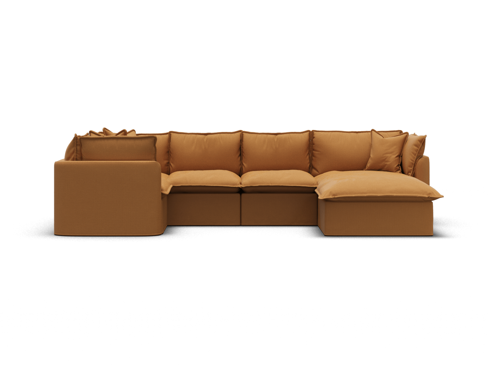 Tamarama Modular Sofa - Regular / 5 Sections with Chaise / Bronzed Aussie
