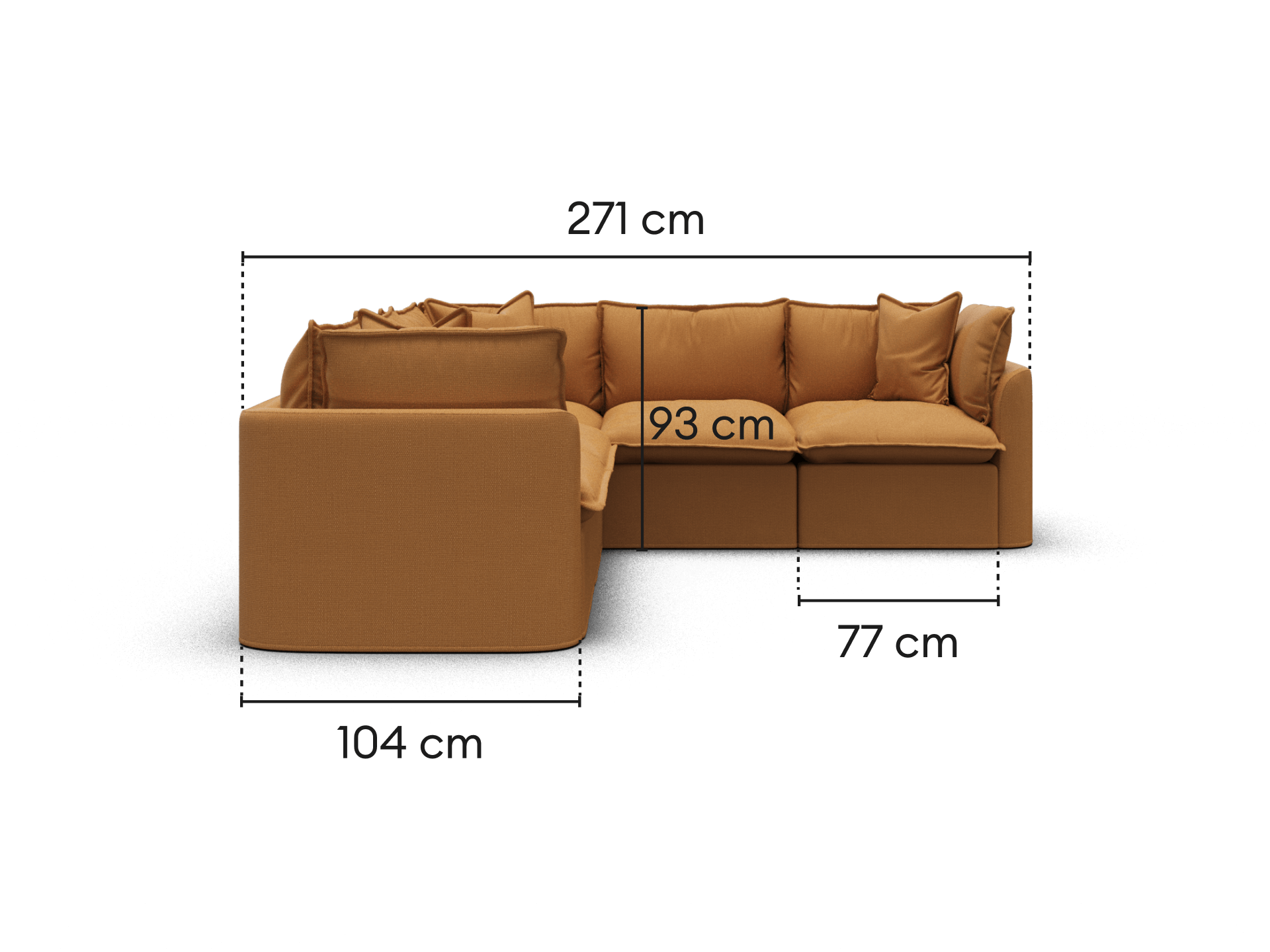 Tamarama Modular Sofa - 5 Sections / Regular / Bronzed Aussie