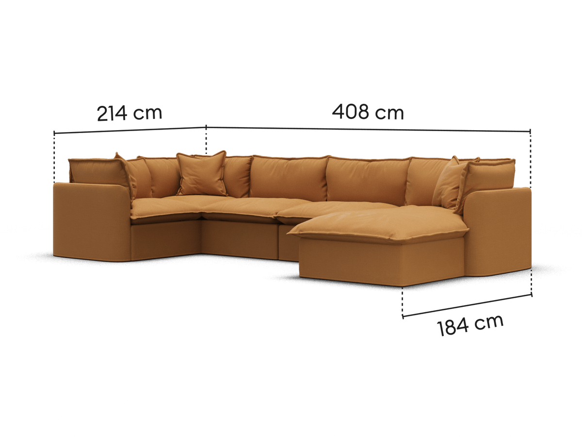Tamarama Modular Sofa - 5 Sections with Chaise / Extra Wide / Bronzed Aussie