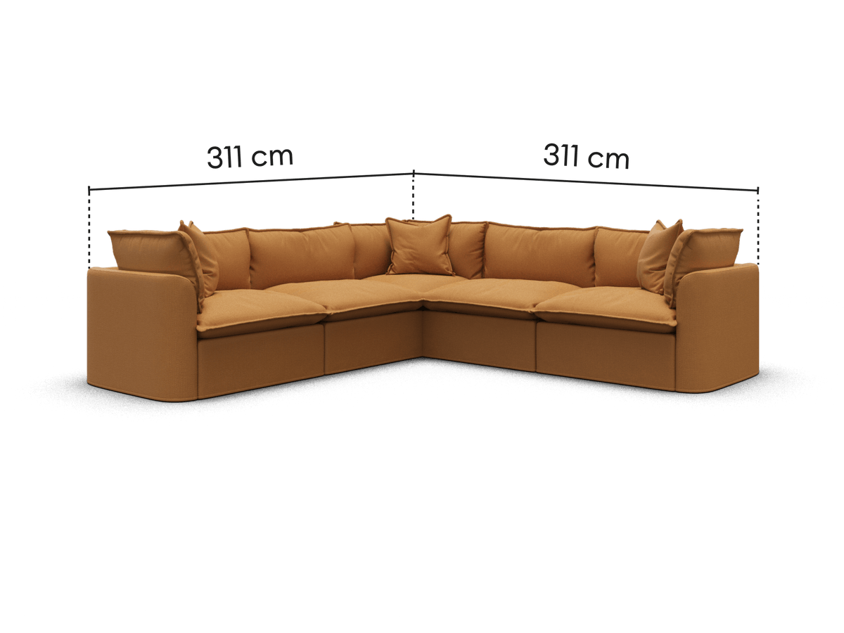 Tamarama Modular Sofa - 5 Sections / Extra Wide / Bronzed Aussie