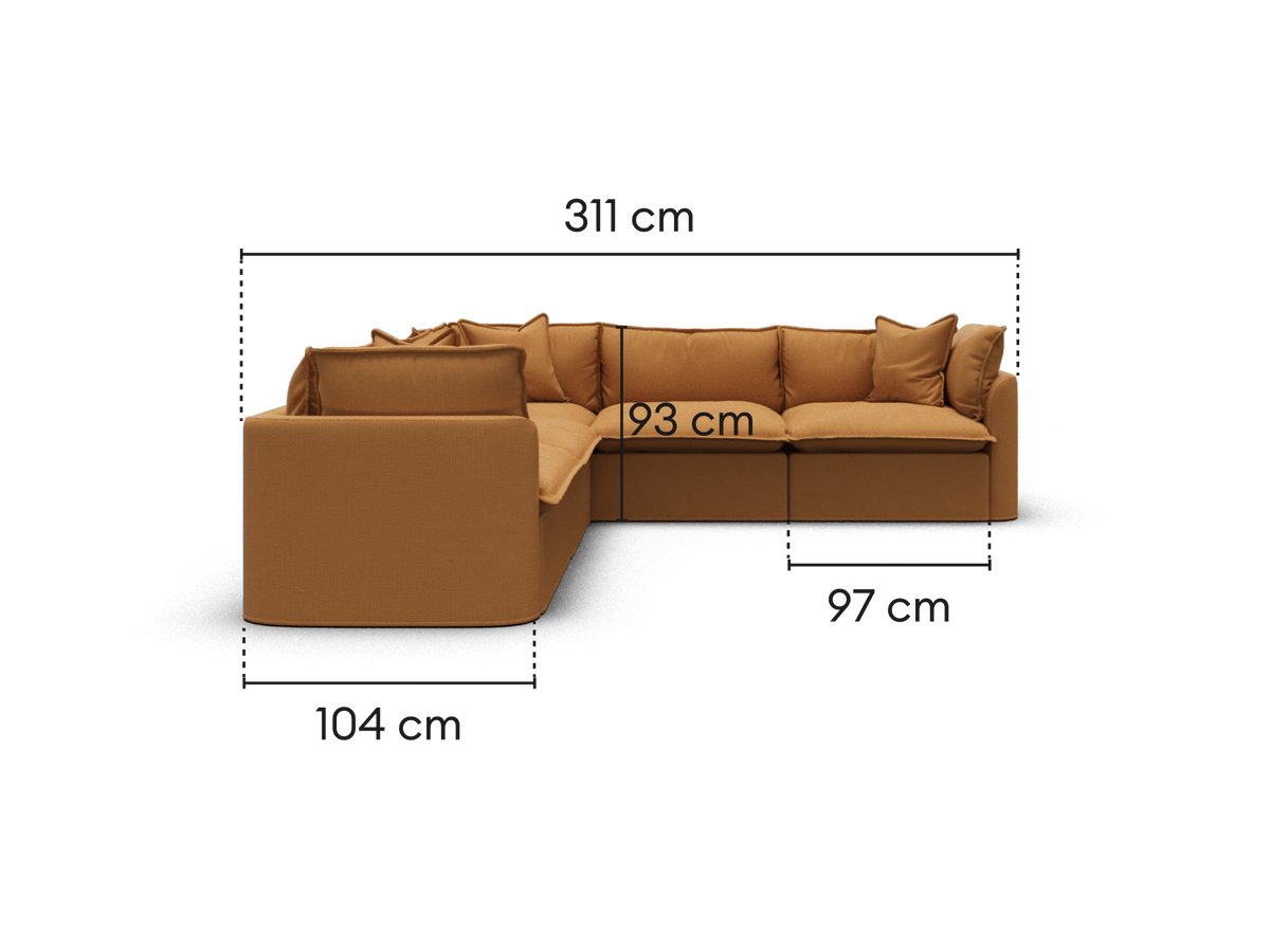 Tamarama Modular Sofa - 5 Sections / Extra Wide / Bronzed Aussie