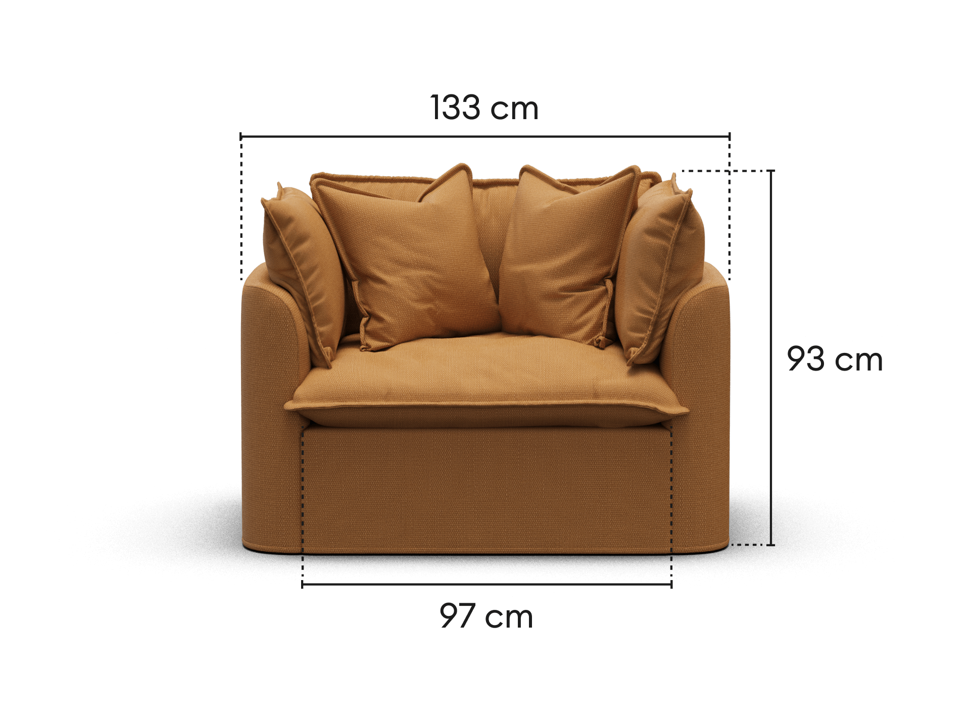 Tamarama Modular Armchair - Extra Wide / Bronzed Aussie
