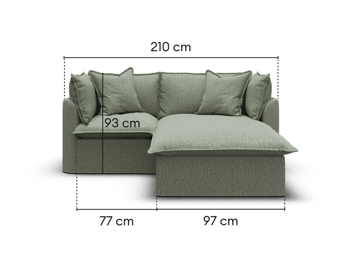 Tamarama Modular Sofa - 2 Sections / Regular / Frosty Grass (Luxe)