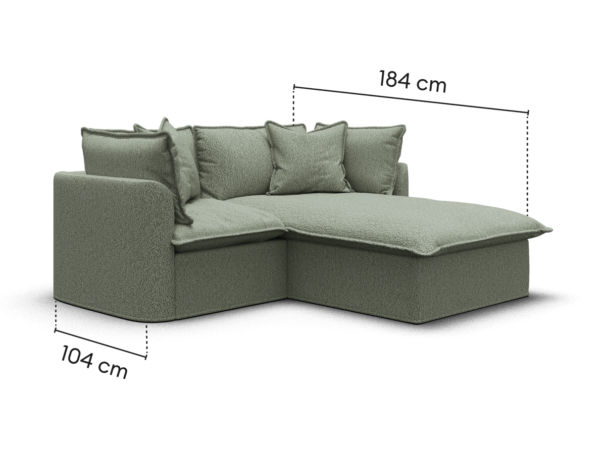 Tamarama Modular Sofa - 2 Sections / Regular / Frosty Grass (Luxe)