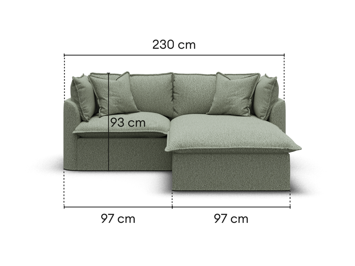 Tamarama Modular Sofa - 2 Sections / Extra Wide / Frosty Grass (Luxe)