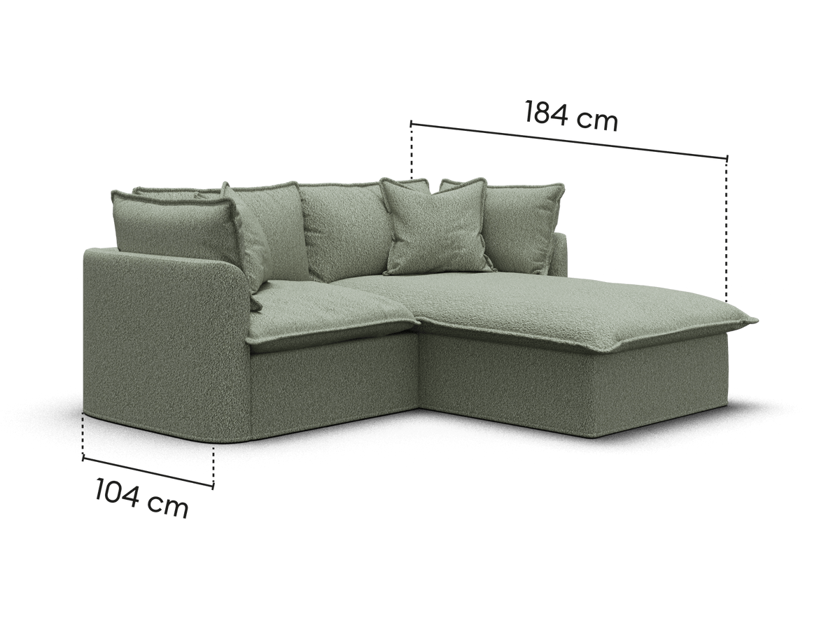 Tamarama Modular Sofa - 2 Sections / Extra Wide / Frosty Grass (Luxe)