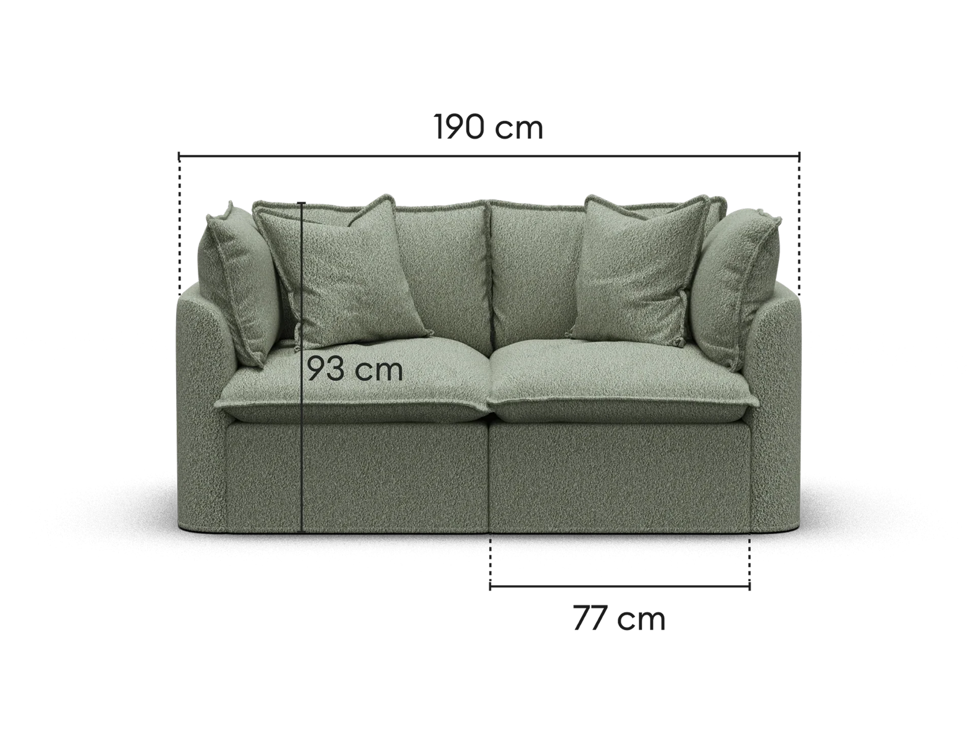 Tamarama Modular Sofa - 2 Sections / Regular / Frosty Grass (Luxe)