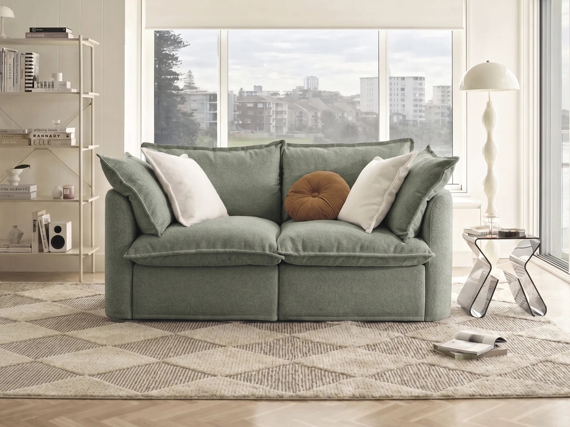 Tamarama Modular Sofa - 2 Sections / Regular / Frosty Grass (Luxe)