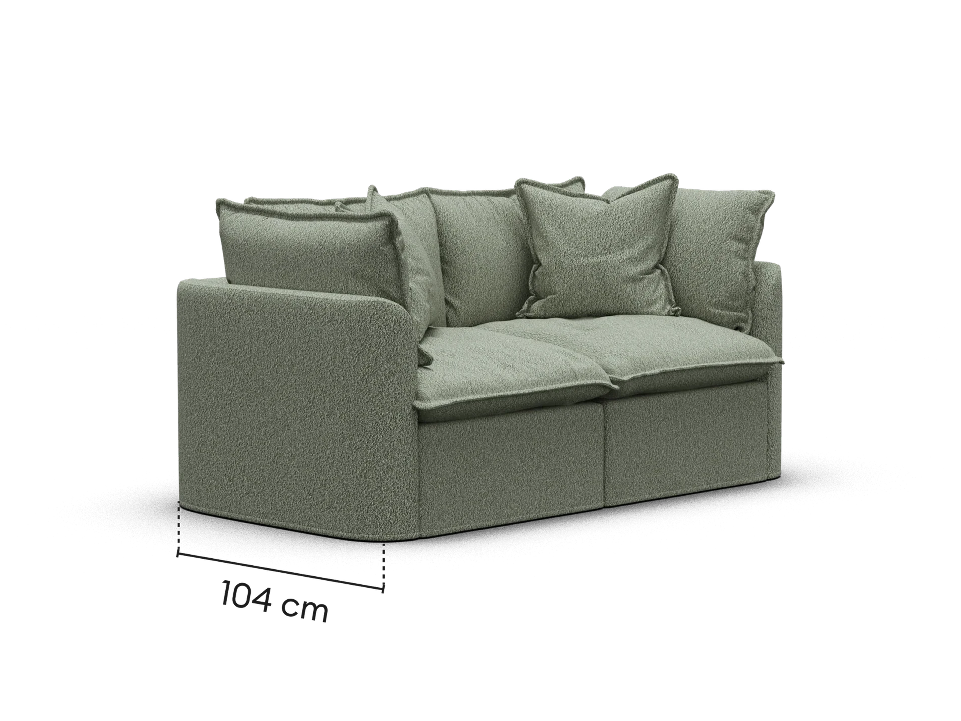 Tamarama Modular Sofa - 2 Sections / Regular / Frosty Grass (Luxe)