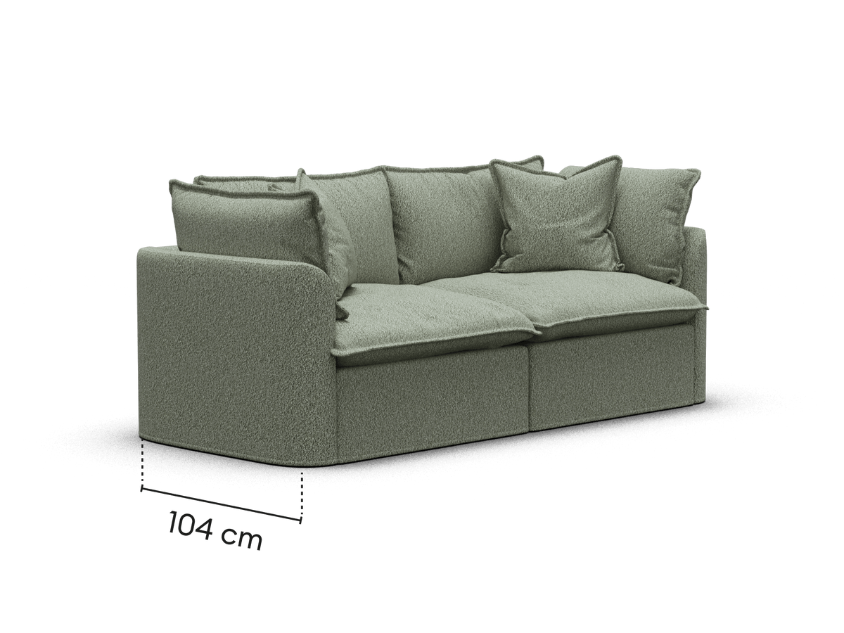 Tamarama Modular Sofa - 2 Sections / Extra Wide / Frosty Grass (Luxe)