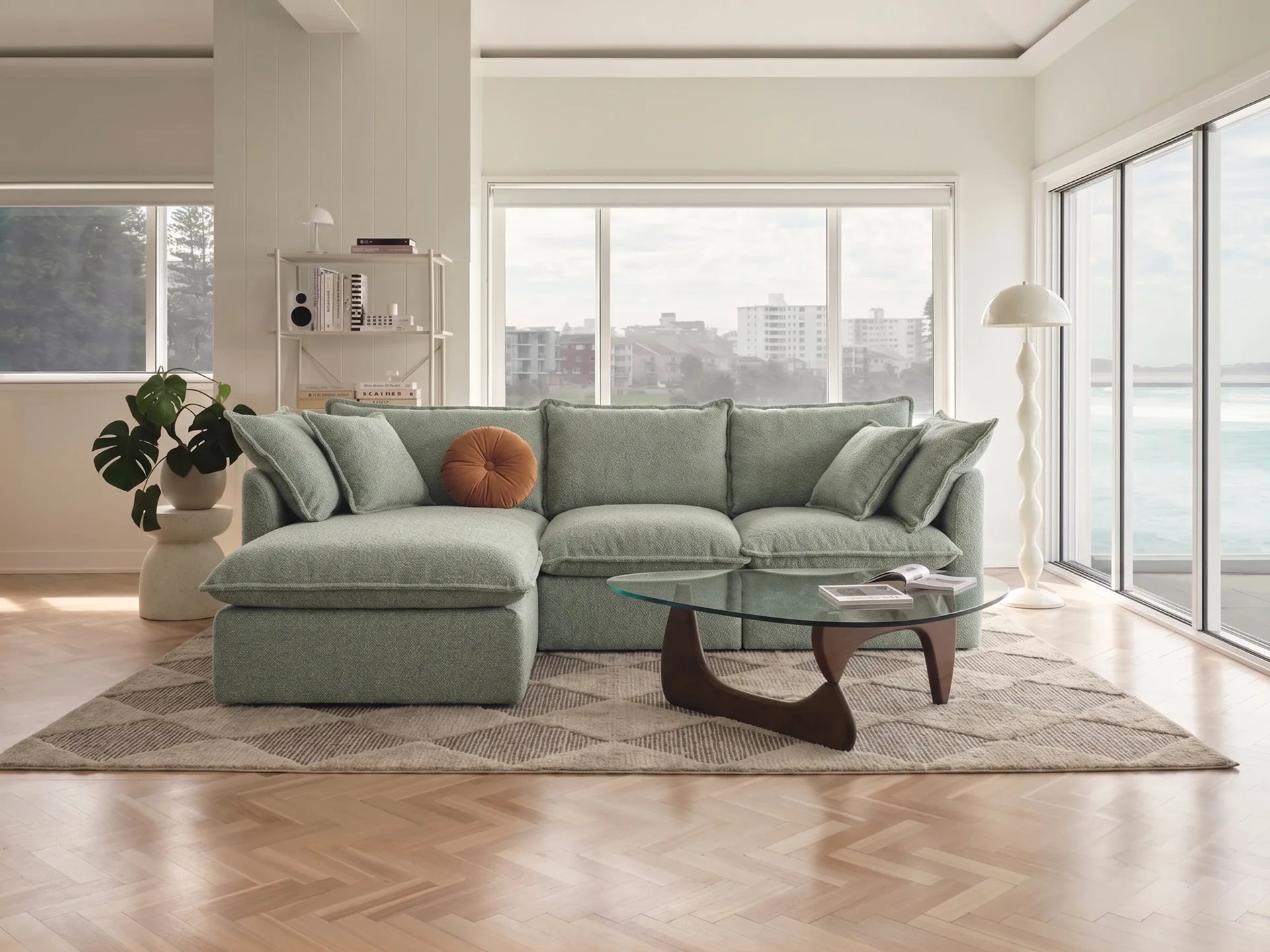Tamarama Modular Sofa - Regular / 3 Sections / Frosty Grass (Luxe)