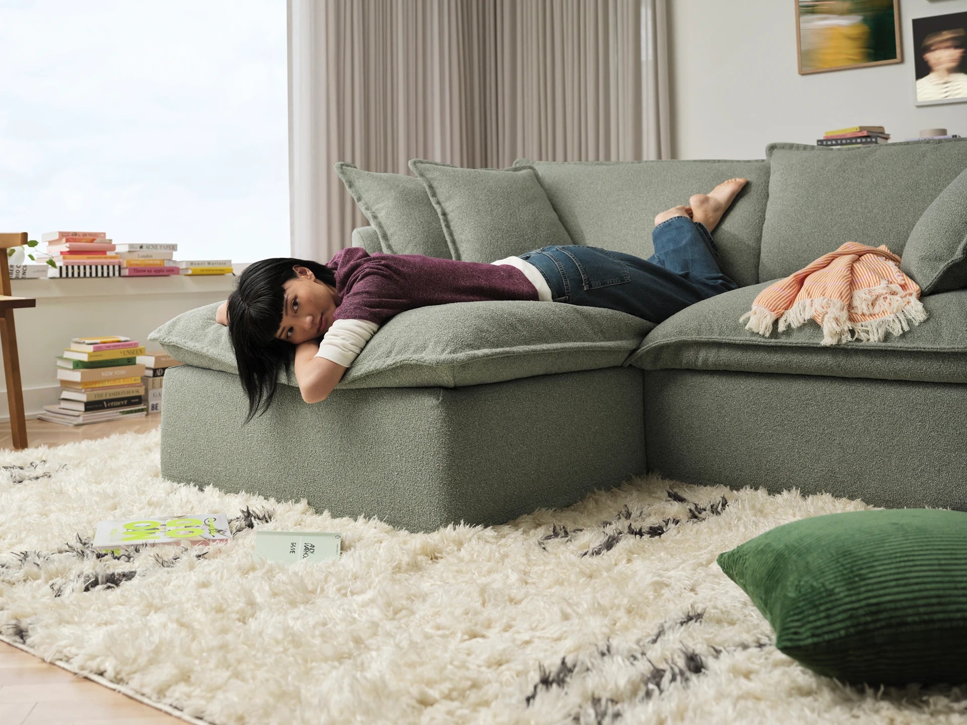 Tamarama Modular Sofa - Regular / 3 Sections / Frosty Grass (Luxe)