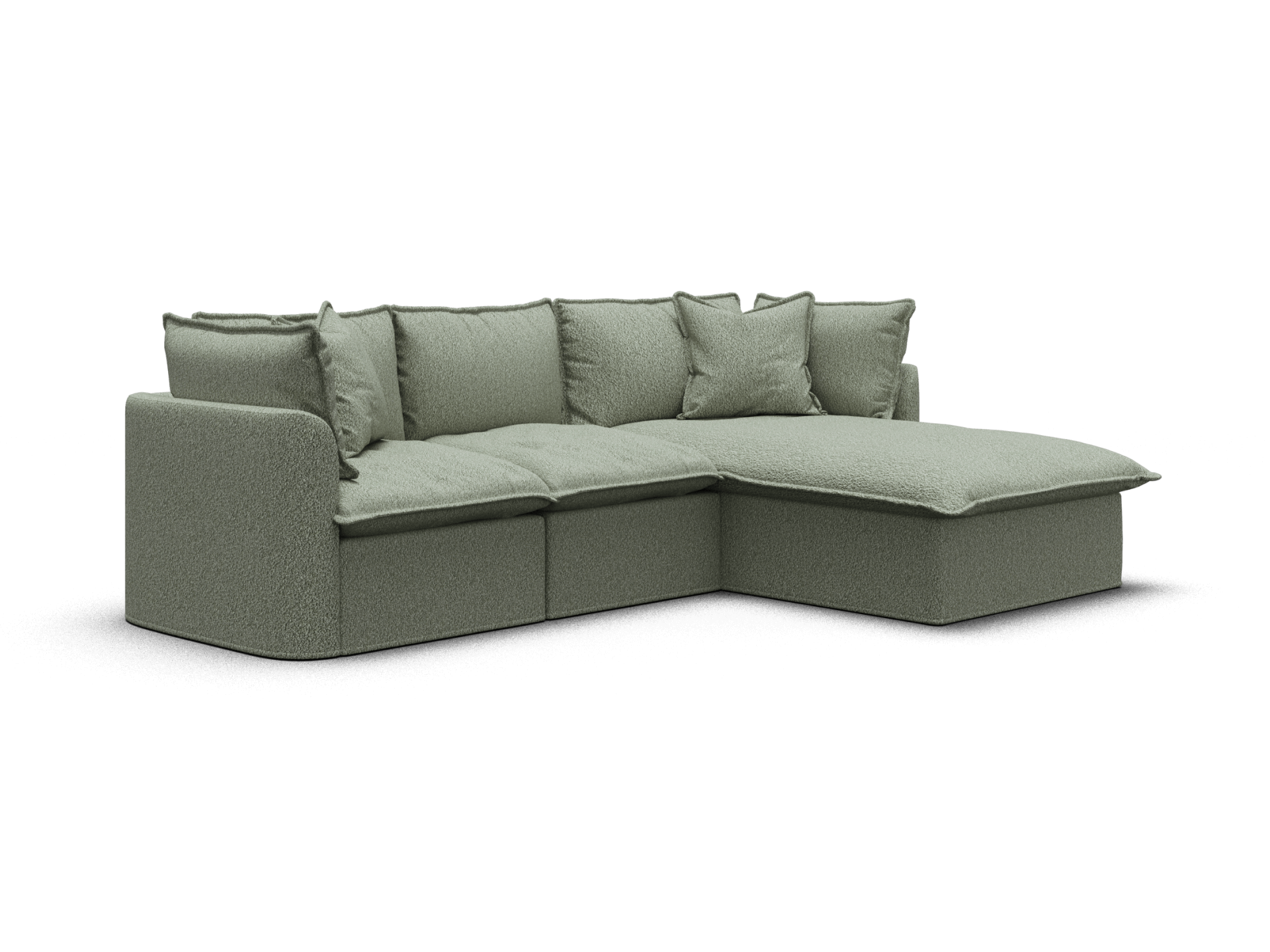 Tamarama Modular Sofa - Regular / 3 Sections / Frosty Grass (Luxe)