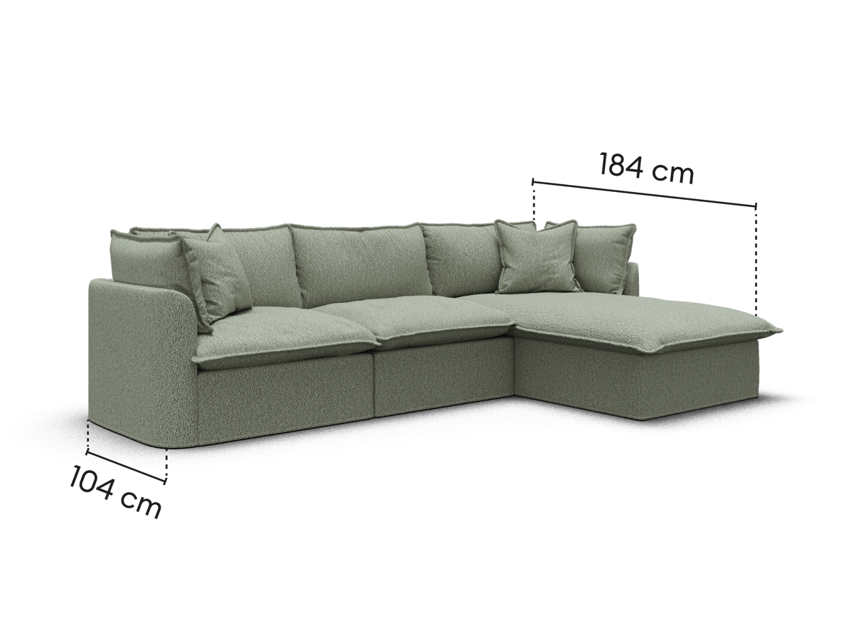 Tamarama Modular Sofa - 3 Sections / Extra Wide / Frosty Grass (Luxe)