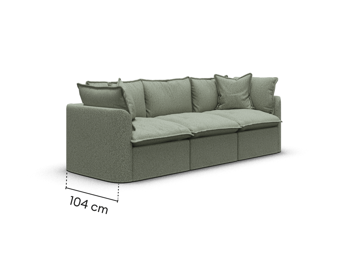 Tamarama Modular Sofa - 3 Sections / Regular / Frosty Grass (Luxe)