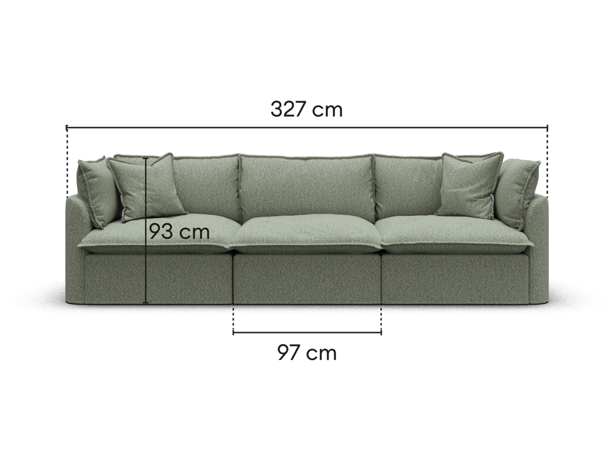 Tamarama Modular Sofa - 3 Sections / Extra Wide / Frosty Grass (Luxe)