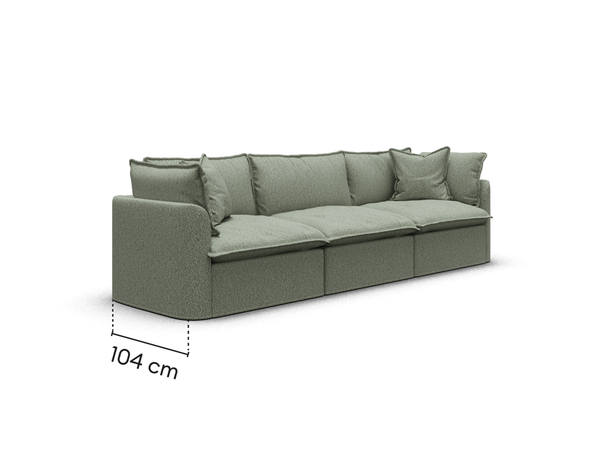 Tamarama Modular Sofa - 3 Sections / Extra Wide / Frosty Grass (Luxe)