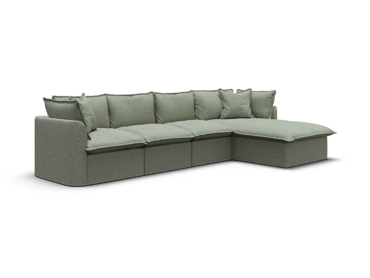 Tamarama Modular Sofa - 4 Sections / Regular / Frosty Grass (Luxe)