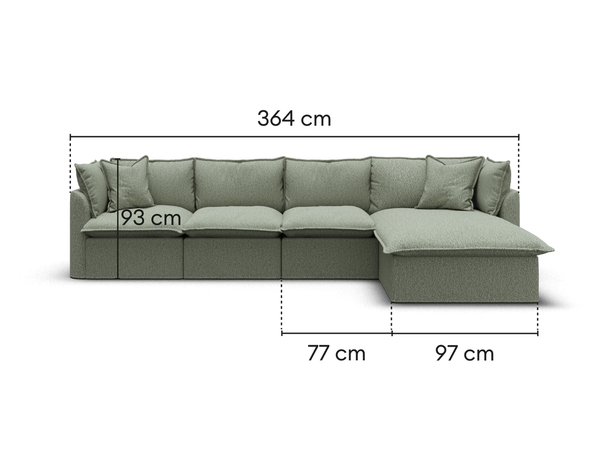 Tamarama Modular Sofa - 4 Sections / Regular / Frosty Grass (Luxe)