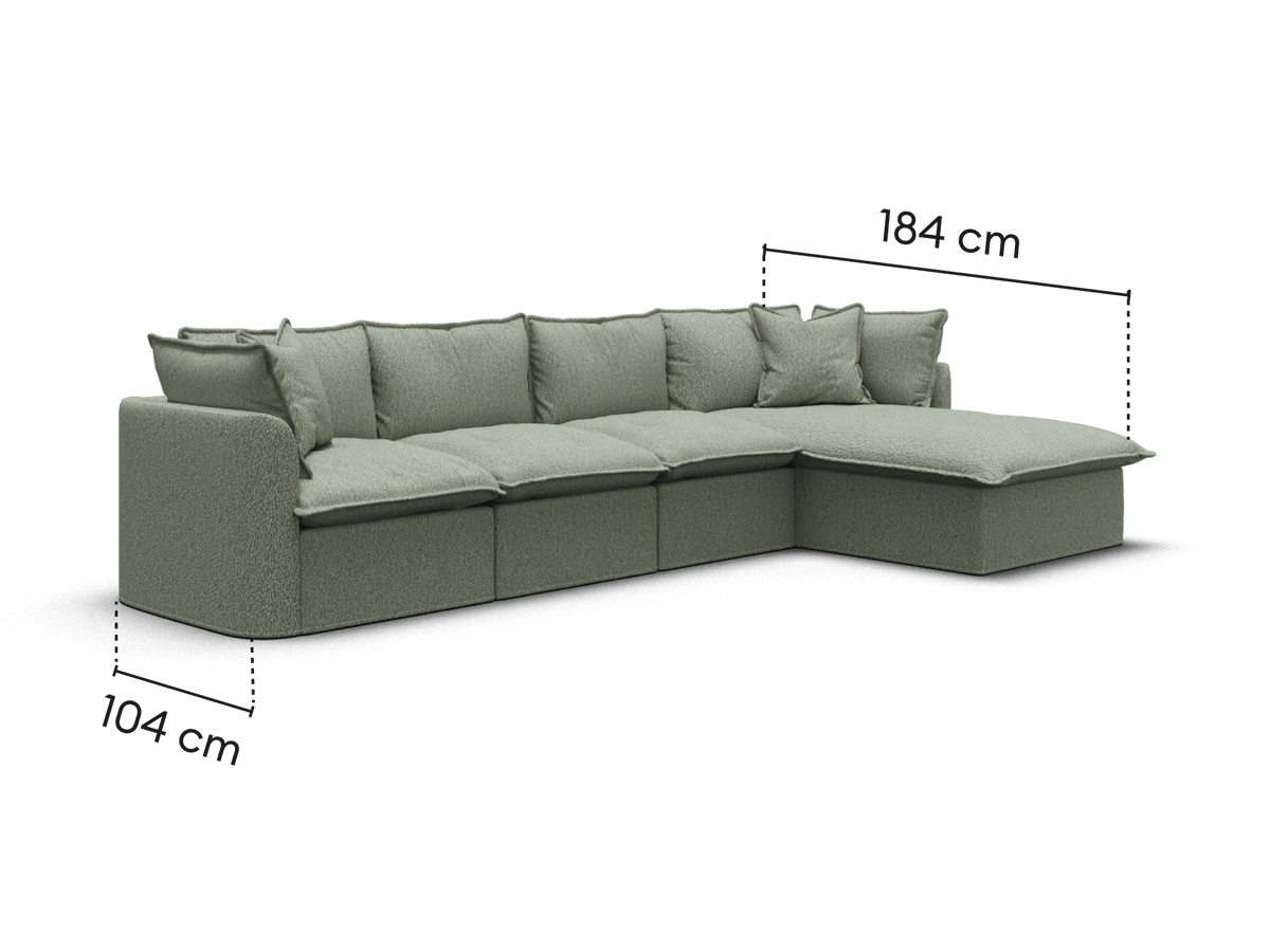 Tamarama Modular Sofa - 4 Sections / Regular / Frosty Grass (Luxe)