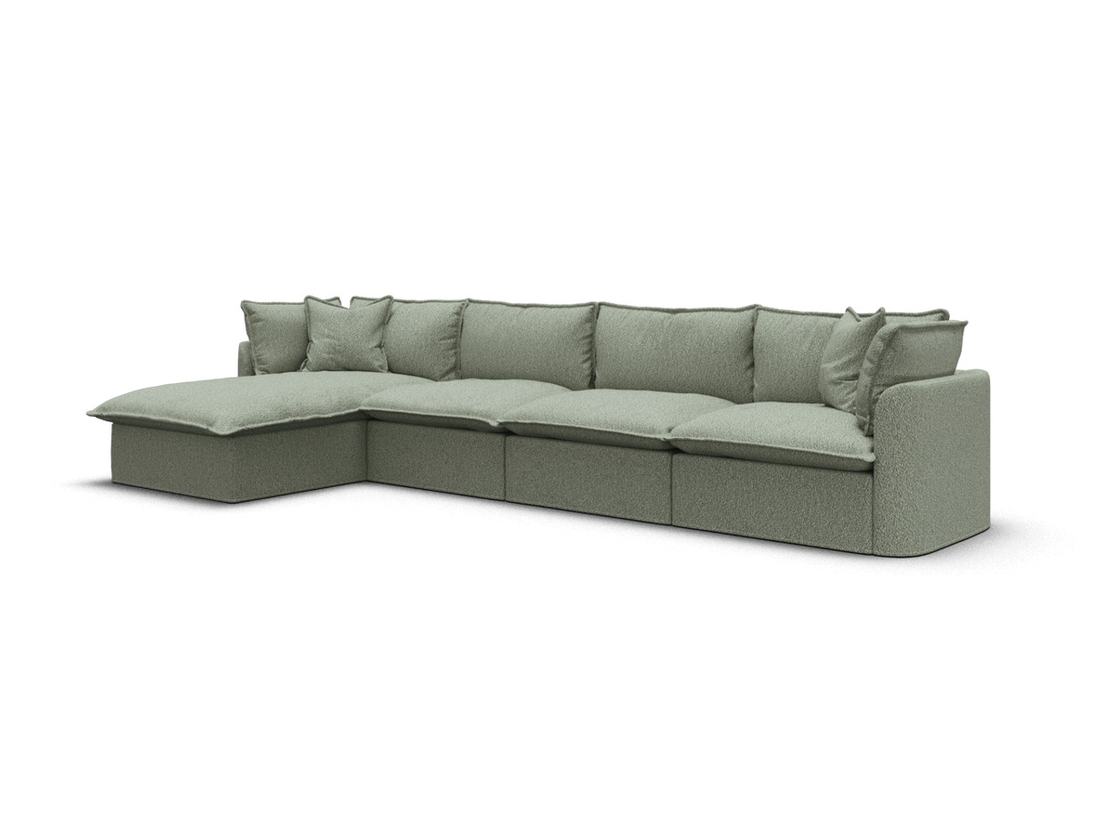 Tamarama Modular Sofa - 4 Sections / Extra Wide / Frosty Grass (Luxe)