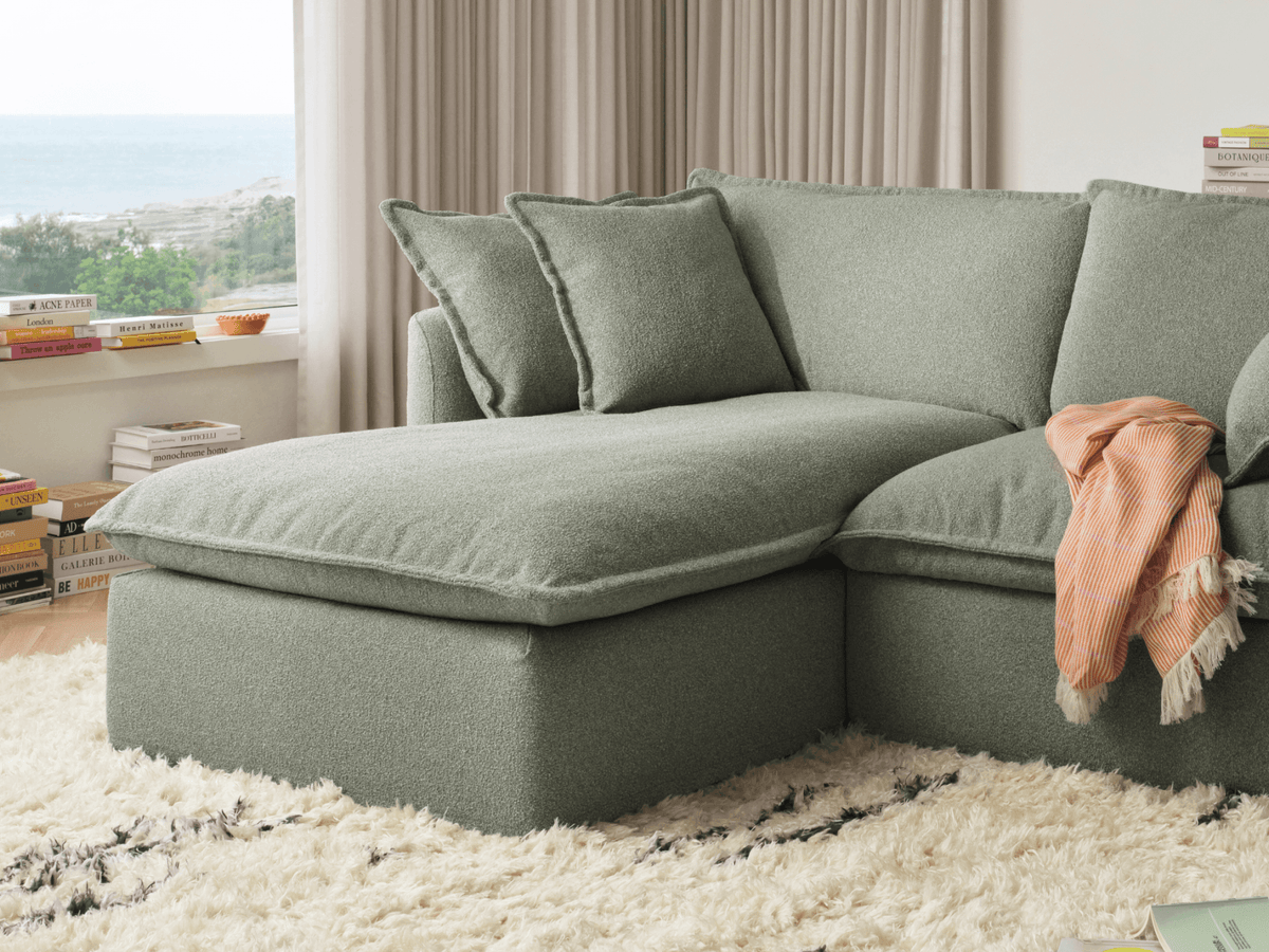 Tamarama Modular Sofa - 4 Sections / Extra Wide / Frosty Grass (Luxe)