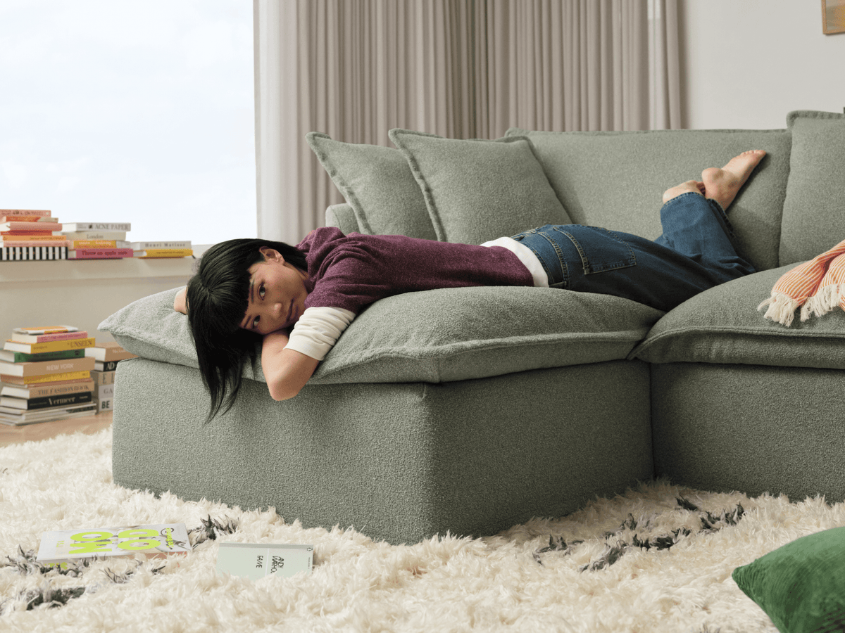 Tamarama Modular Sofa - 4 Sections / Extra Wide / Frosty Grass (Luxe)