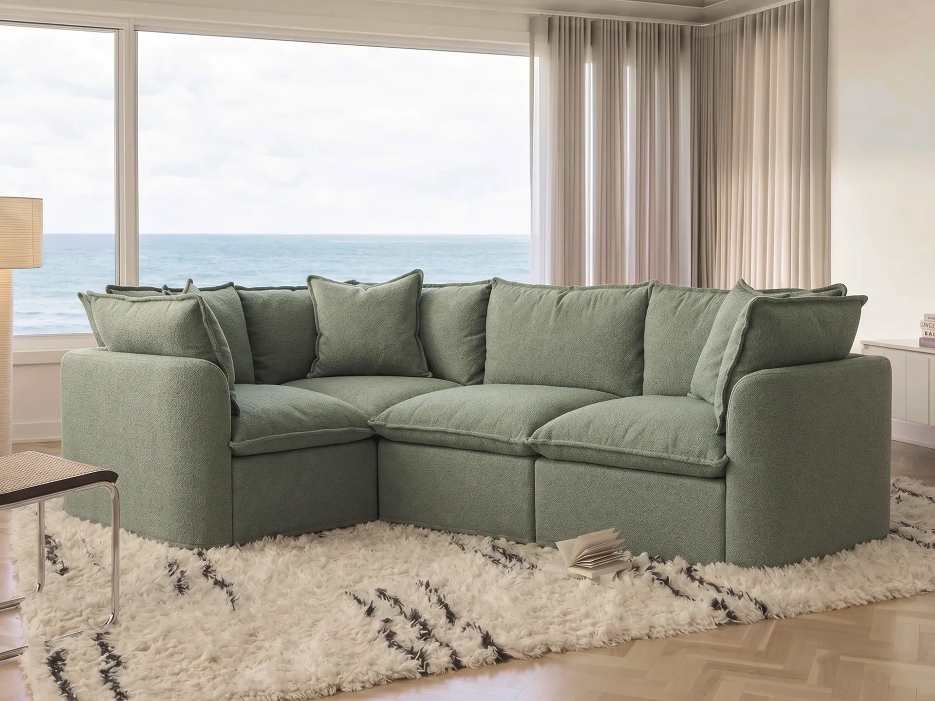 Tamarama Modular Sofa - Regular / 4 Sections / Frosty Grass (Luxe)