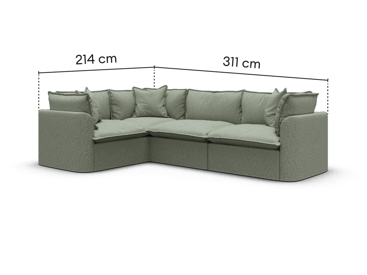 Tamarama Modular Sofa - 4 Sections / Extra Wide / Frosty Grass (Luxe)