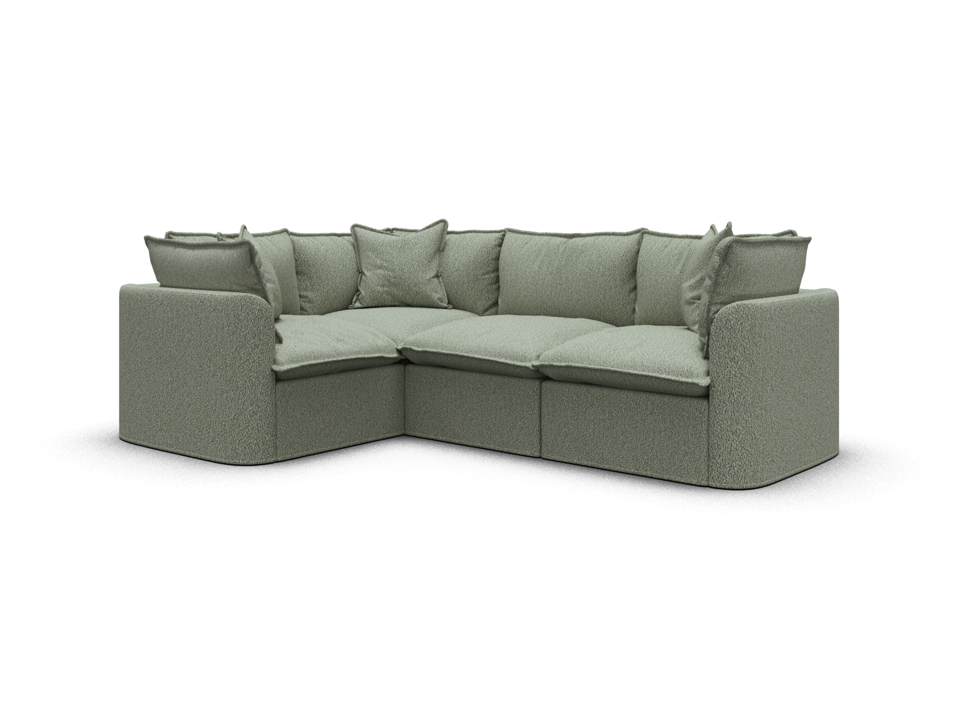 Tamarama Modular Sofa - Regular / 4 Sections / Frosty Grass (Luxe)
