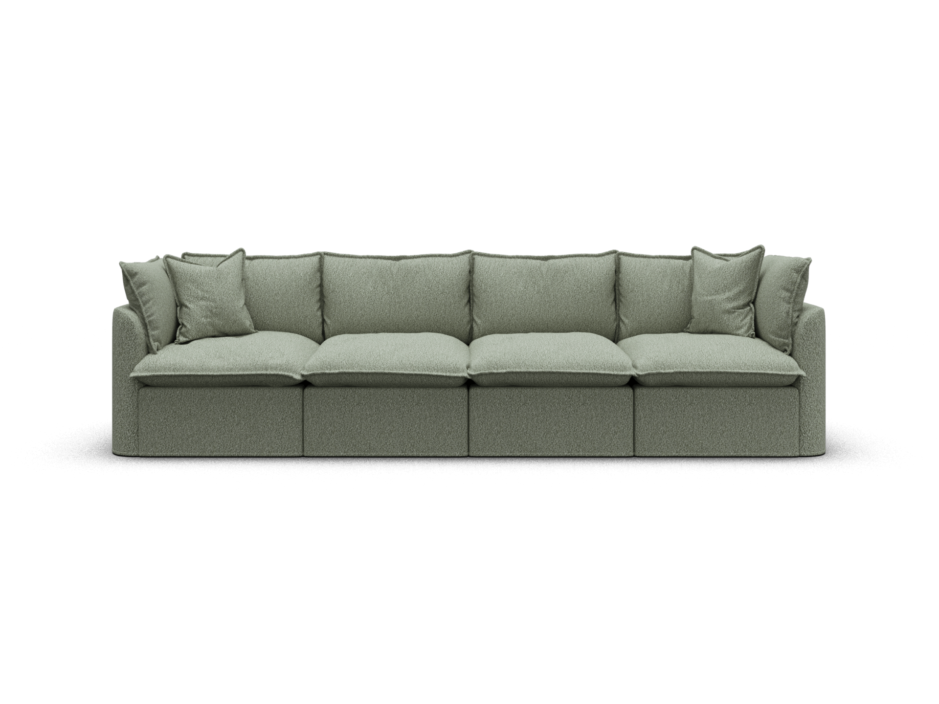 Tamarama Modular Sofa - Regular / 4 Sections / Frosty Grass (Luxe)