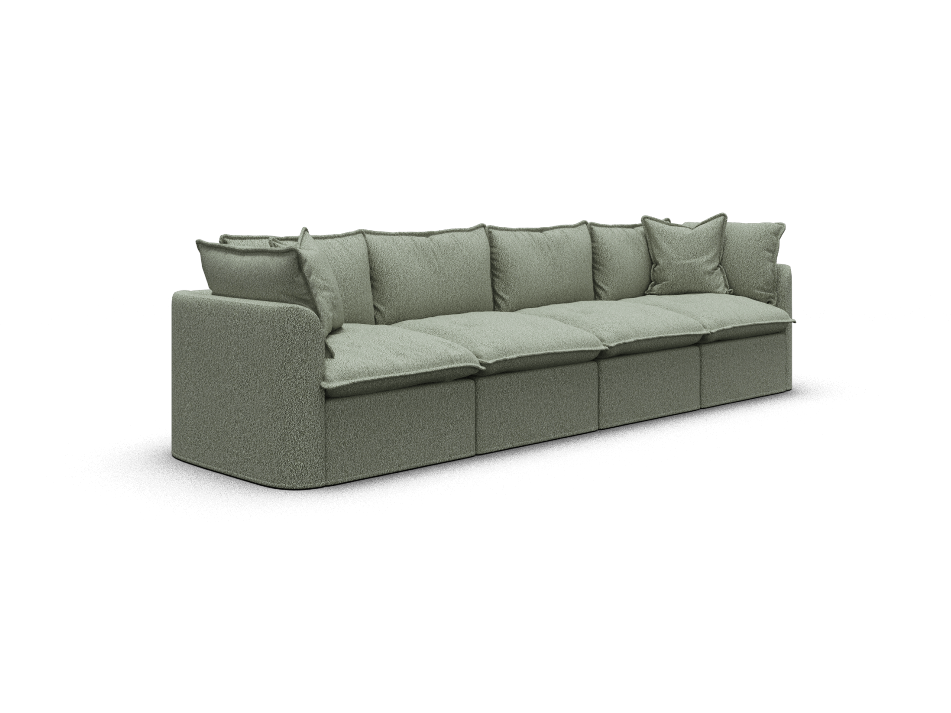 Tamarama Modular Sofa - Regular / 4 Sections / Frosty Grass (Luxe)