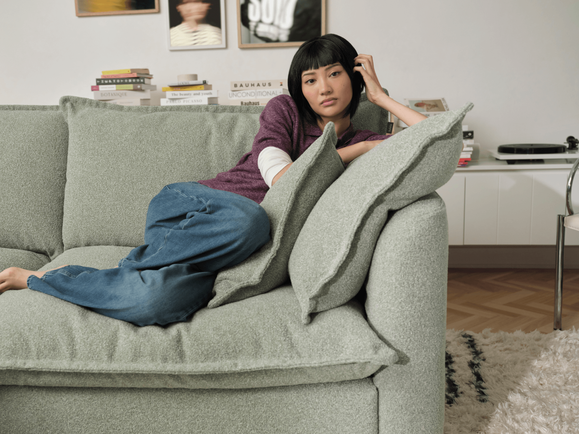 Tamarama Modular Sofa - Regular / 4 Sections / Frosty Grass (Luxe)