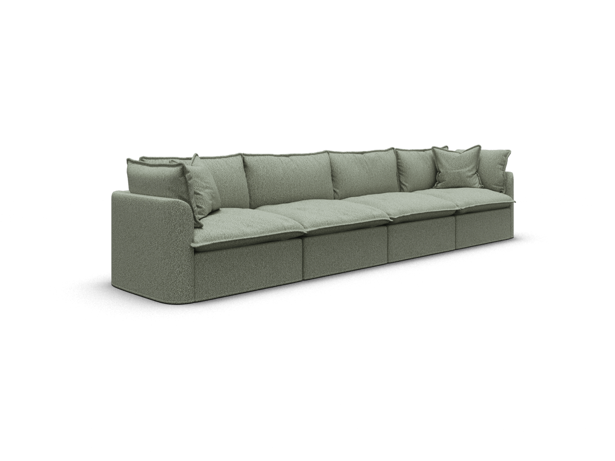 Tamarama Modular Sofa - 4 Sections / Extra Wide / Frosty Grass (Luxe)