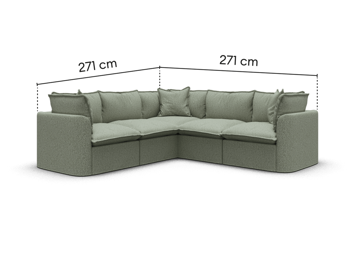 Tamarama Modular Sofa - 5 Sections / Regular / Frosty Grass (Luxe)